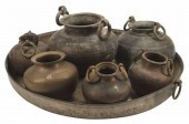 (7) LARGE COPPER HANDLED POTS