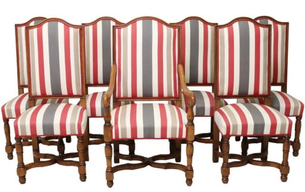(7) LOUIS XIII STYLE UPHOLSTERED