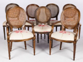 7 LOUIS XVI STYLE CANED AND UP
