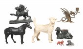 (7) Metal animal figurines, c/
