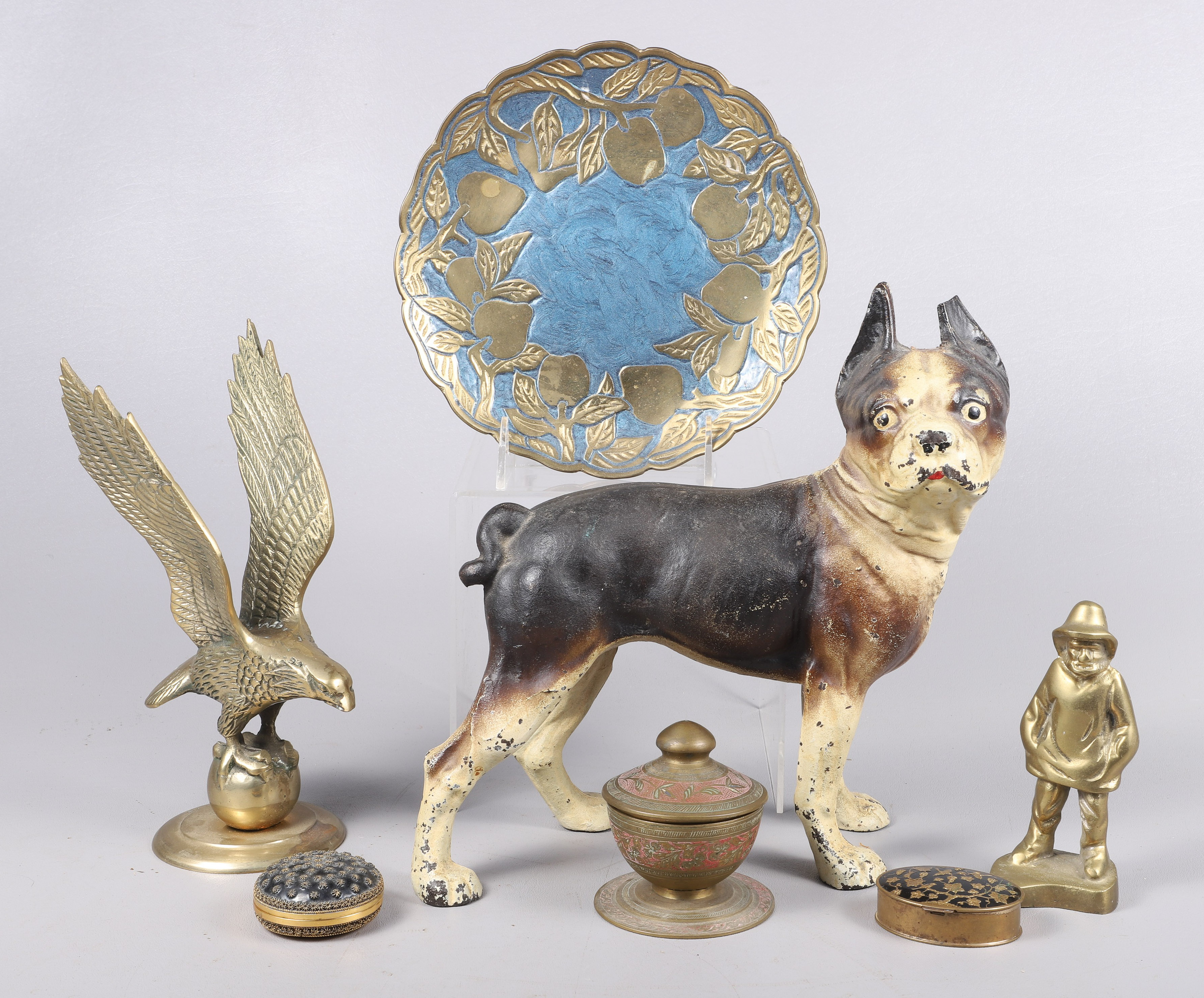 (7) Metal items, c/o Boston Terrier