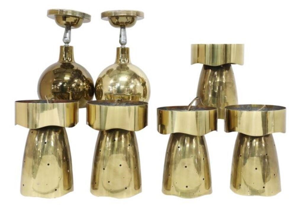 (7) MID-CENTURY MODERN GOLD-TONE