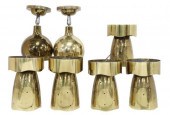 (7) MID-CENTURY MODERN GOLD-TO