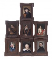 (7) MINIATURE ENAMELED PORCELA