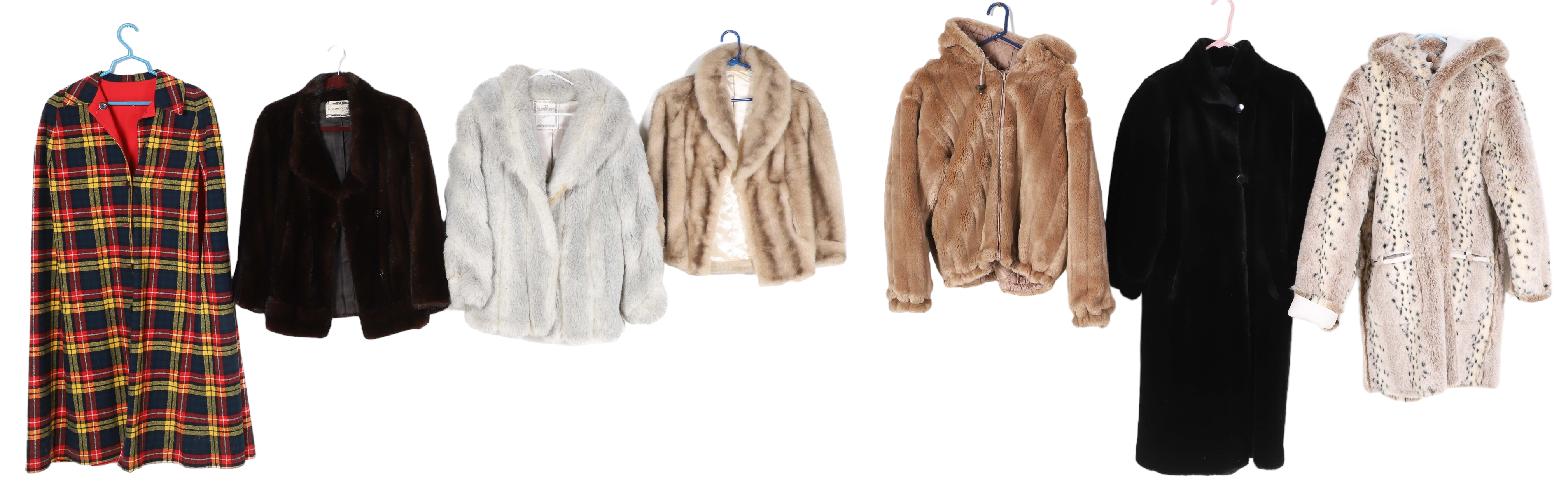 (7) Mink, faux fur and wool coats