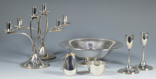7 MODERNIST STERLING SILVER