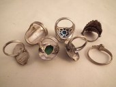 7 NAVAJO GEM RINGSLot of 7 Nav