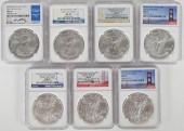 (7) NGC GRADED MS70 SILVER EAG