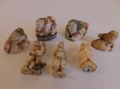 7 OLD JAPANESE CARVED NETSUKES