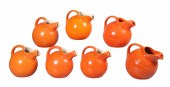(7) Orange pottery ball pitche