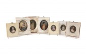7 OVAL PORTRAIT MINIATURES IN