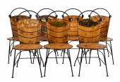 (7) Painted Tole side Chairs,