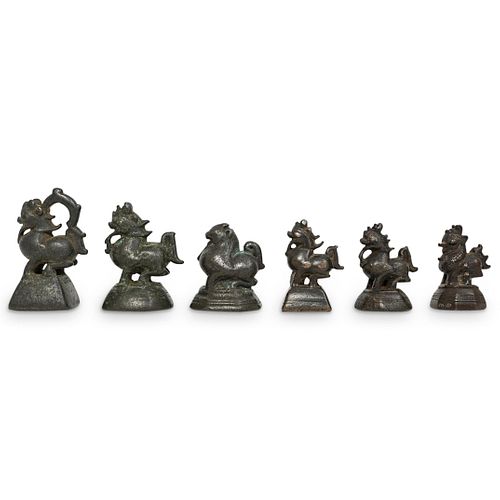 (7 PC) ANTIQUE BURMESE BRONZE