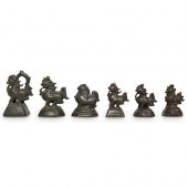 (7 PC) ANTIQUE BURMESE BRONZE