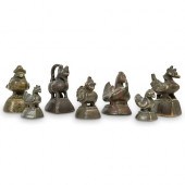 (7 PC) ANTIQUE BURMESE BRONZE