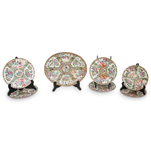 (7 PC) ANTIQUE CHINESE ROSE