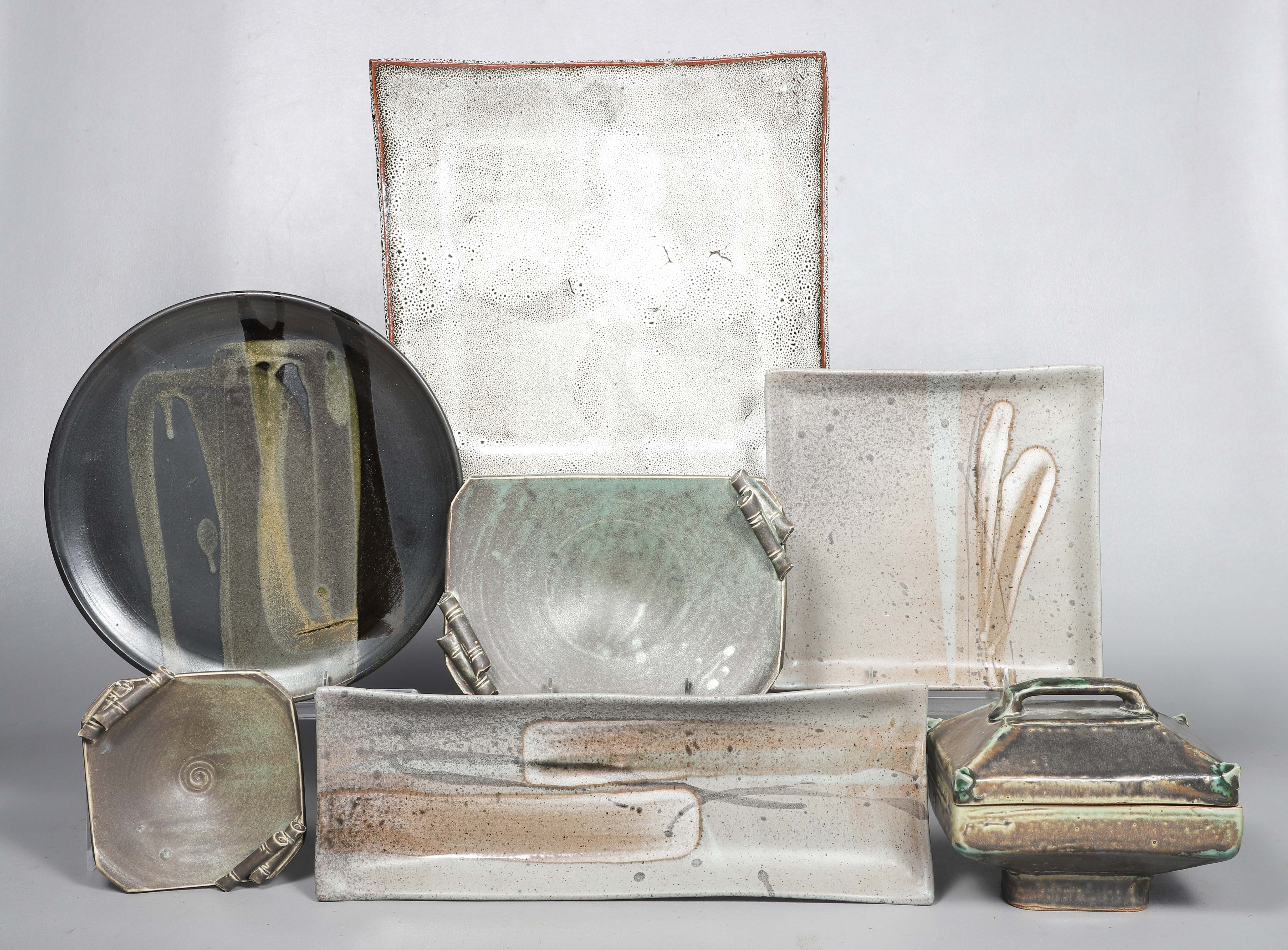 (7) Pc art pottery trays and