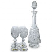 (7 PC) BOHEMIAN CRYSTAL GLASS