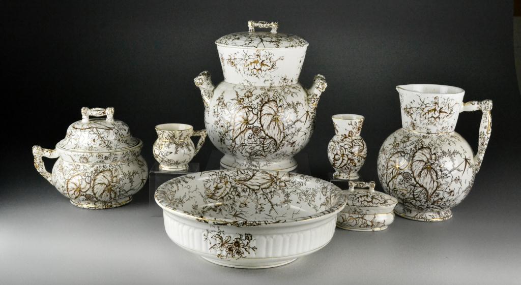 (7) Pc. Brown Transferware