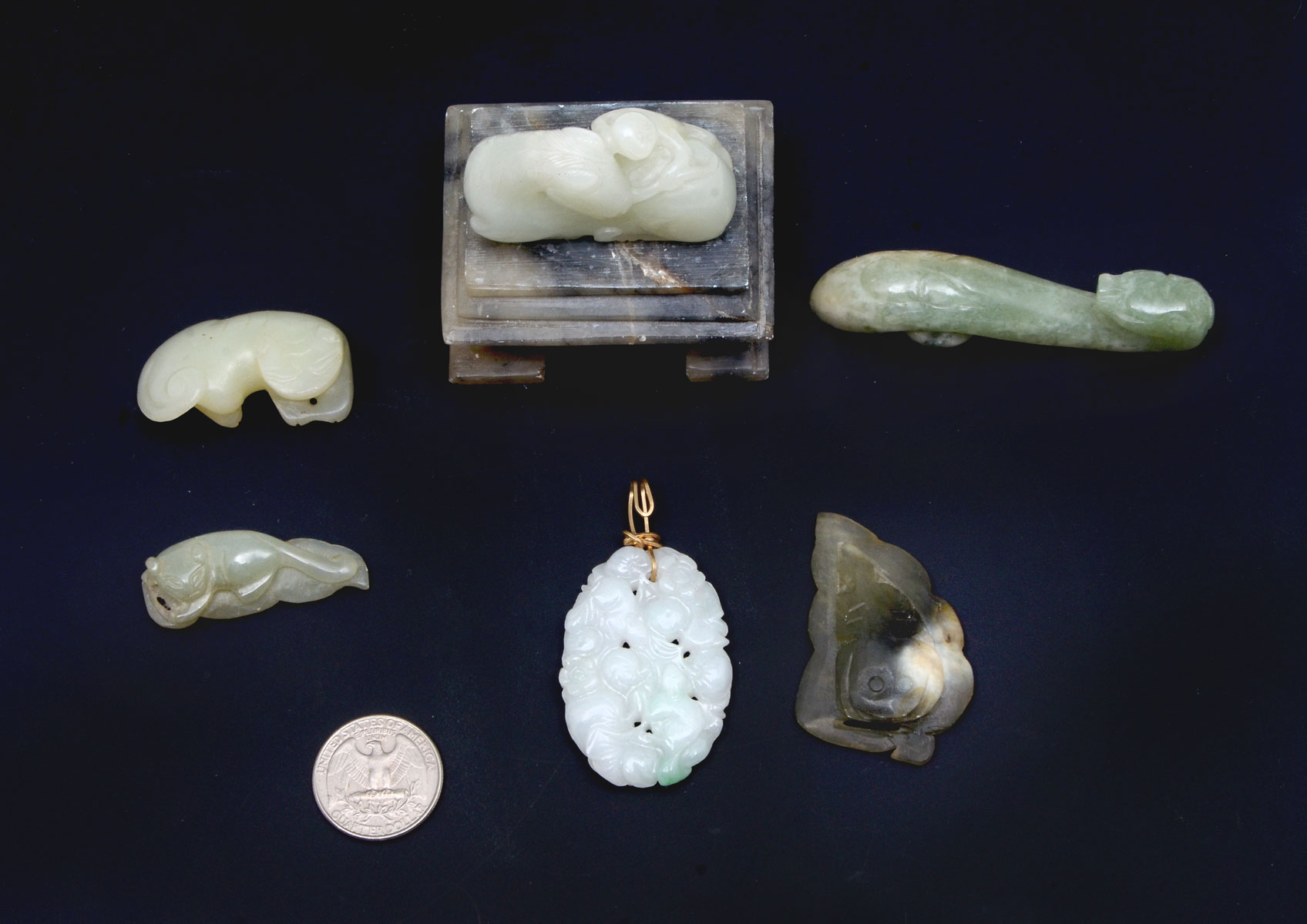 7 PC CHINESE CARVED JADE