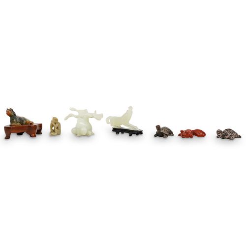 (7 PC) CHINESE CARVED STONE