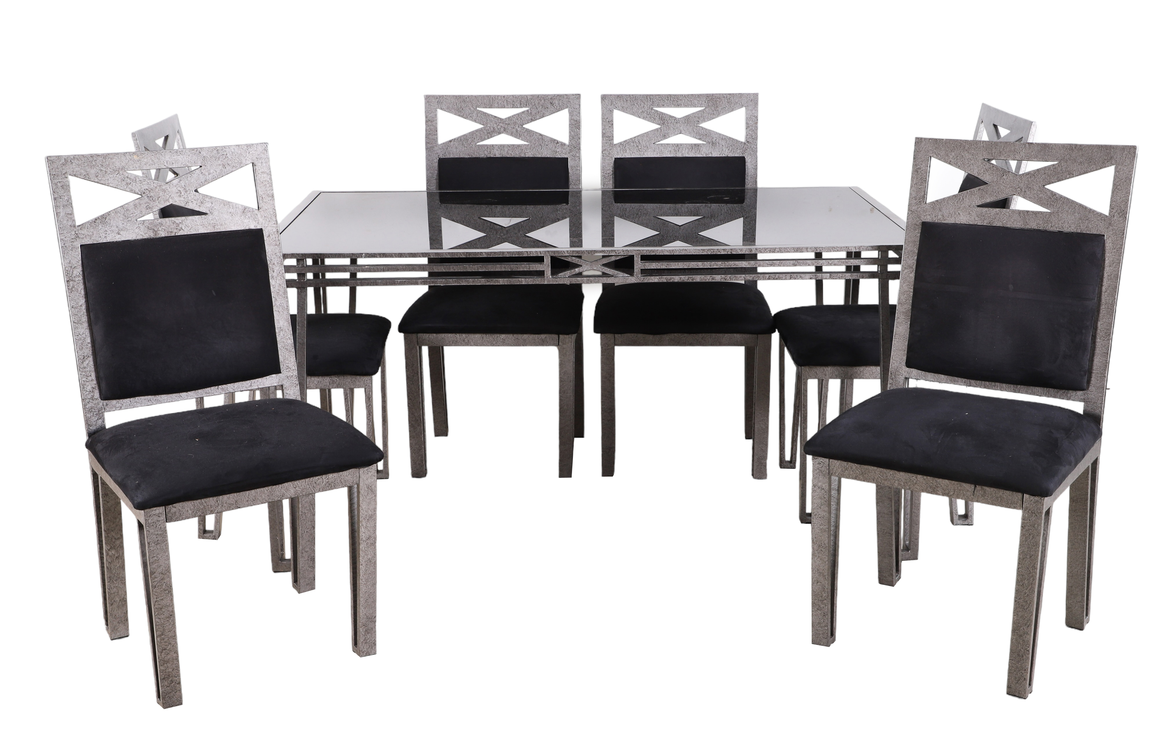 (7) pc Deco style painted metal