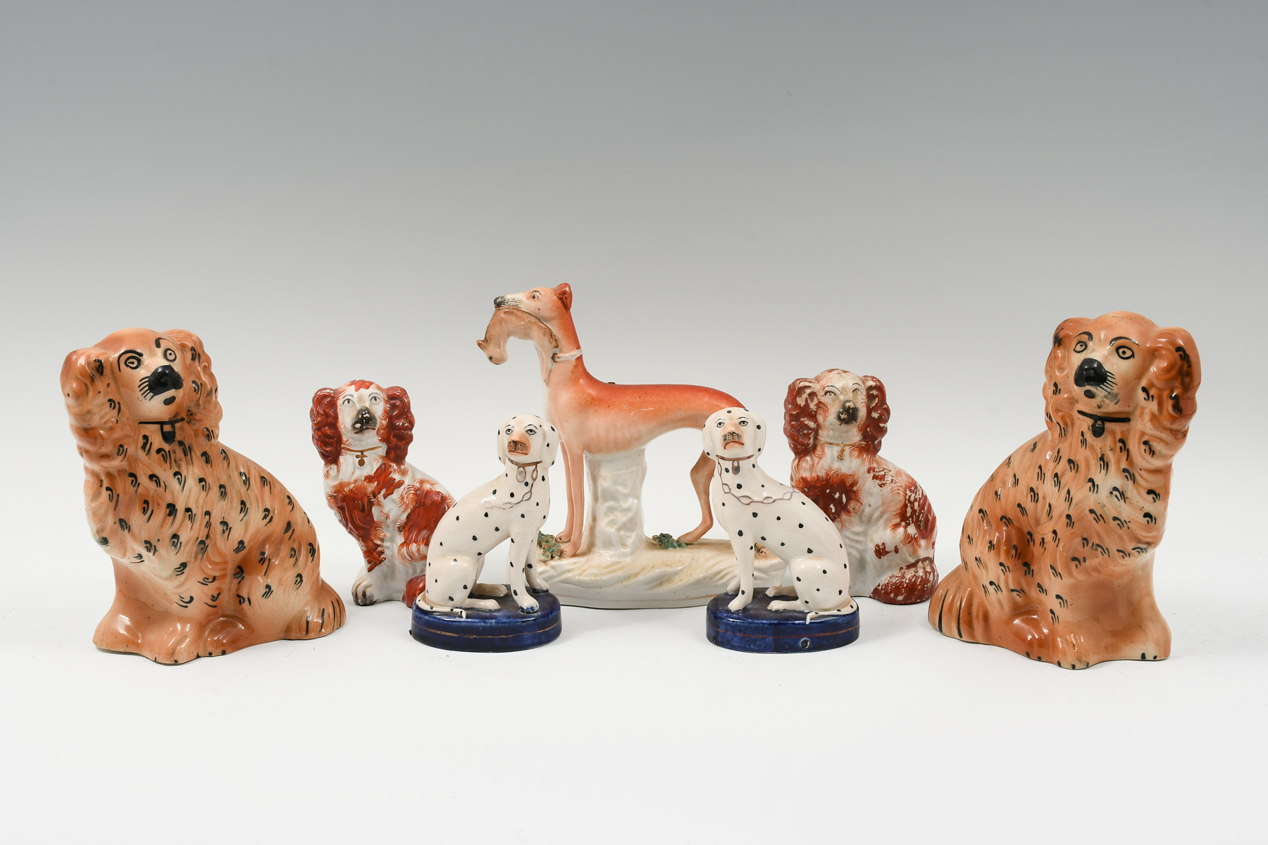 7 PC. ENGLISH STAFFORDSHIRE