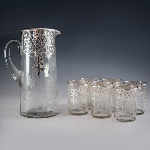 (7 PC) ETCHED SILVER OVERLAY