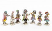 7 PC FRENCH PORCELAIN DOG BAND
