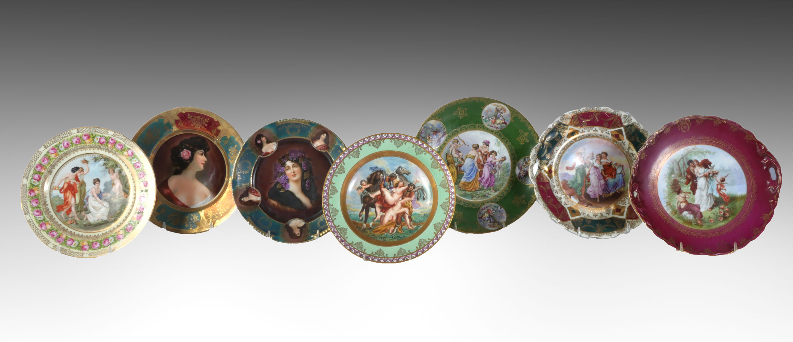 7 PC. GERMAN & AUSTRIAN PAINTED
