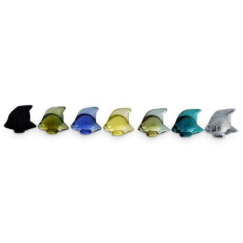 (7 PC) LALIQUE POISSON FISH