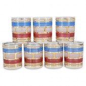 (7 PC) MID CENTURY CERA GLASS