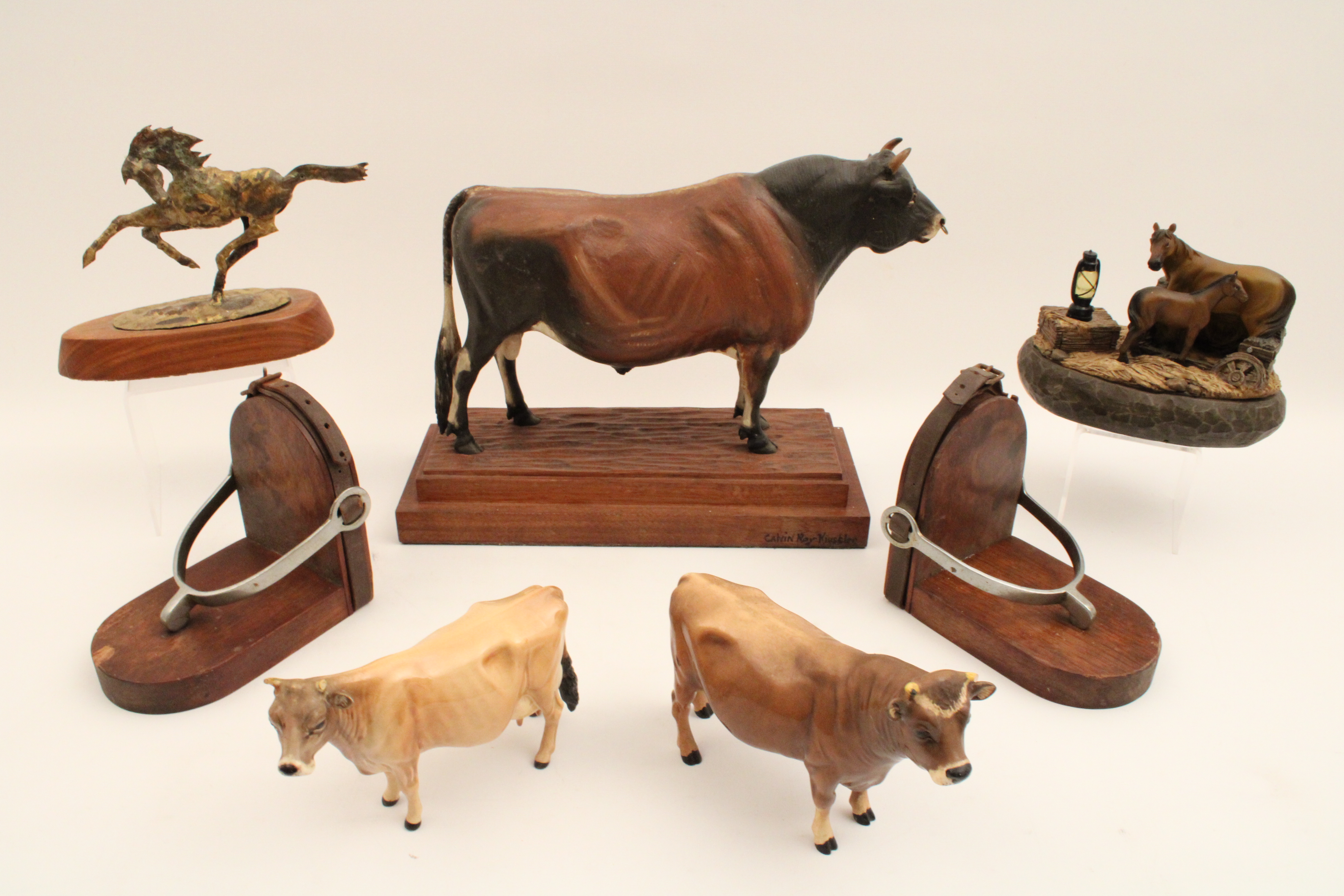 7 PC MISC LOT INCLUDING HAND CARVED