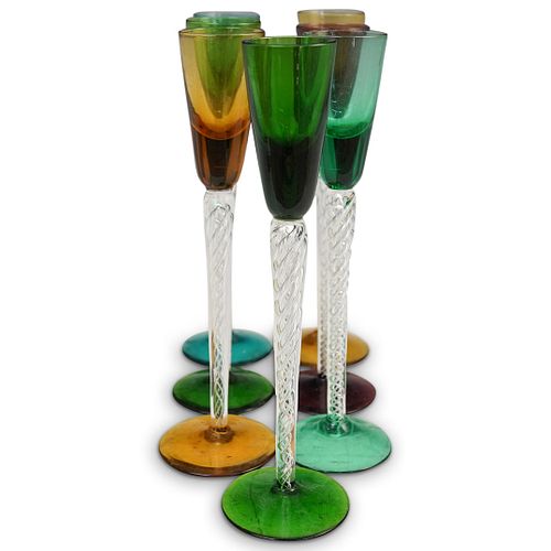 (7 PC) MURANO GLASS STEMWARE