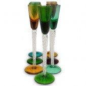 (7 PC) MURANO GLASS STEMWARE S
