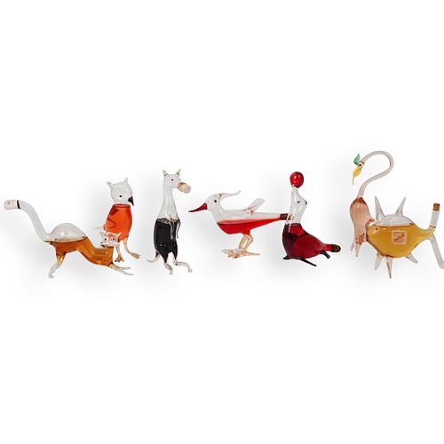 (7 PC) PETE HAGEN'S BLOWN GLASS