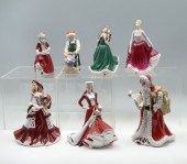 7 PC ROYAL DOULTON CHRISTMAS F