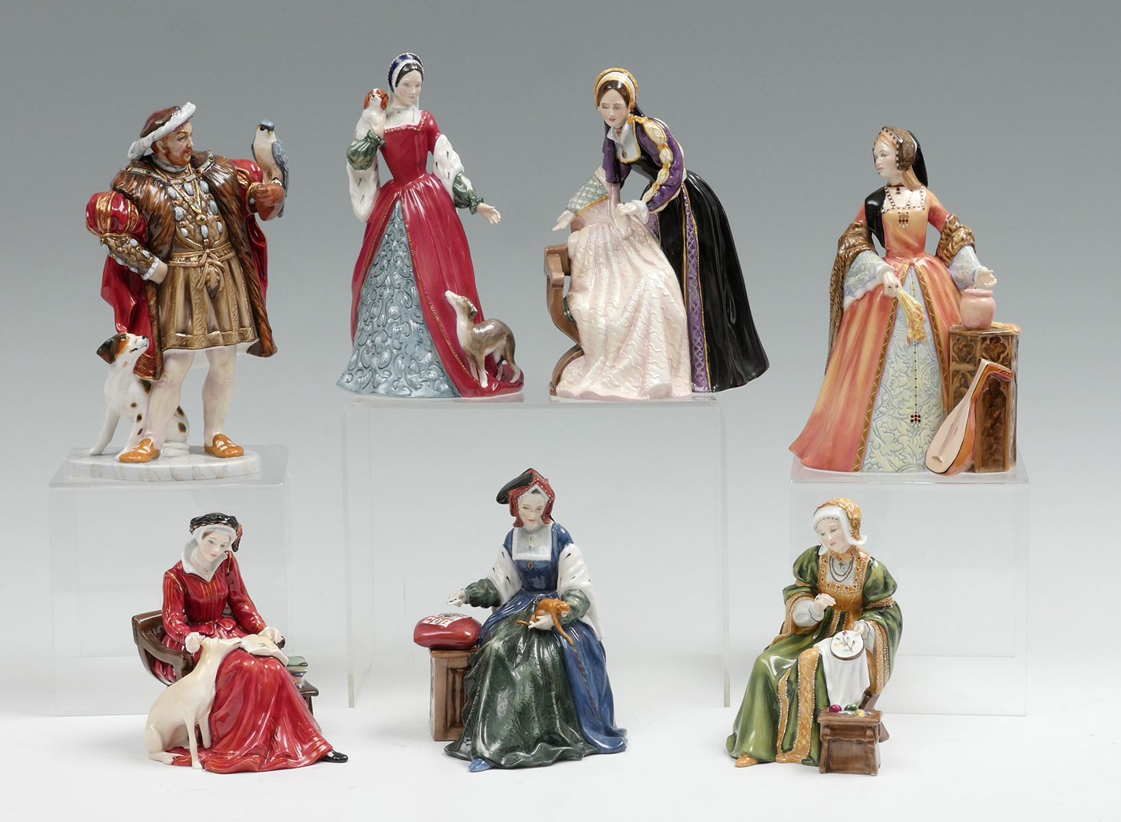 7 PC ROYAL DOULTON HENRY VII &