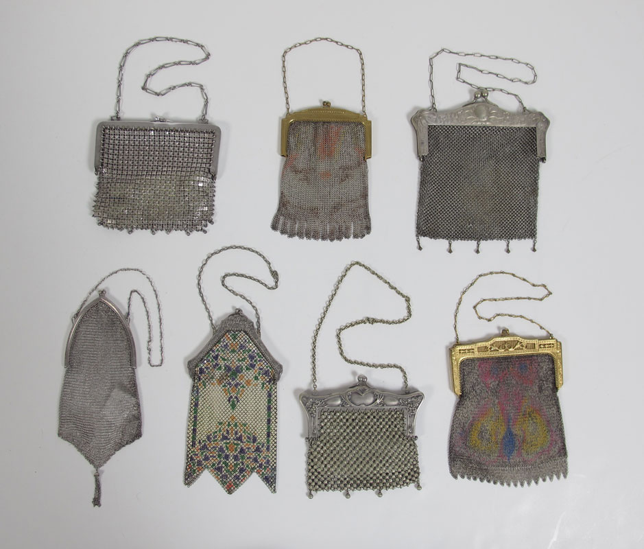 7 PC. VINTAGE MESH PURSES:
