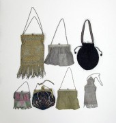 7 PC. VINTAGE MESH PURSES: To