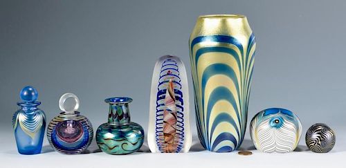 7 PCS. CONTEMPORARY ART GLASS,