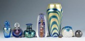 7 PCS. CONTEMPORARY ART GLASS,