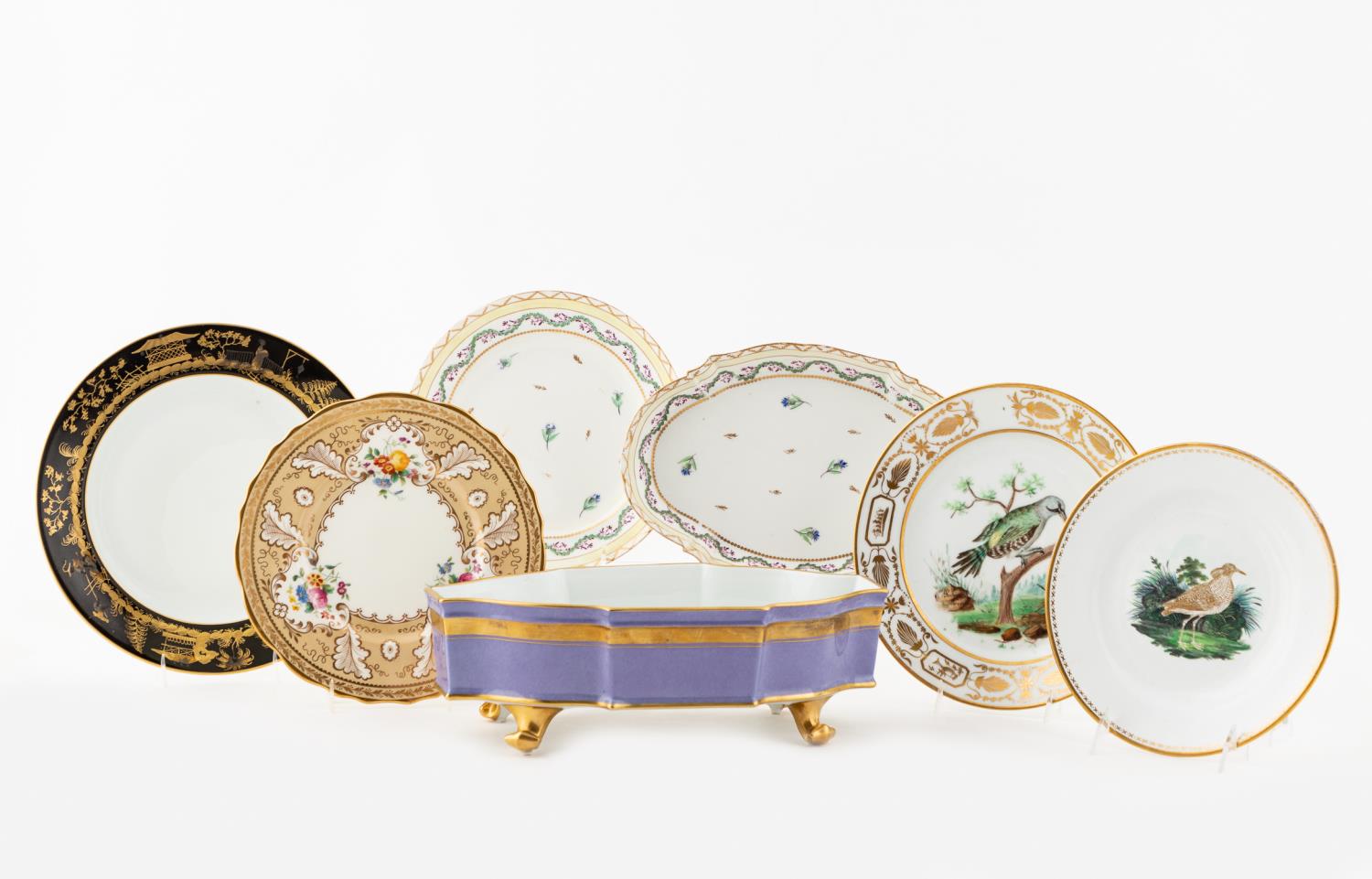 7 PCS, FRENCH & TIFFANY PORCELAIN
