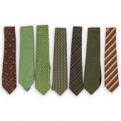 (7 PCS) GUCCI VINTAGE SILK NEC