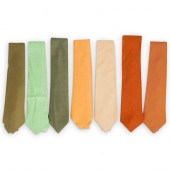 (7 PCS) HERMES SILK NECKTIE GR