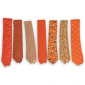 (7 PCS) HERMES SILK NECKTIE GR