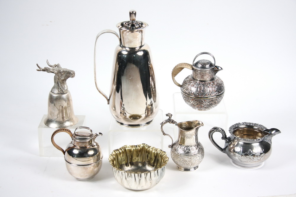 (7 PCS) MISC SILVER PLATE -