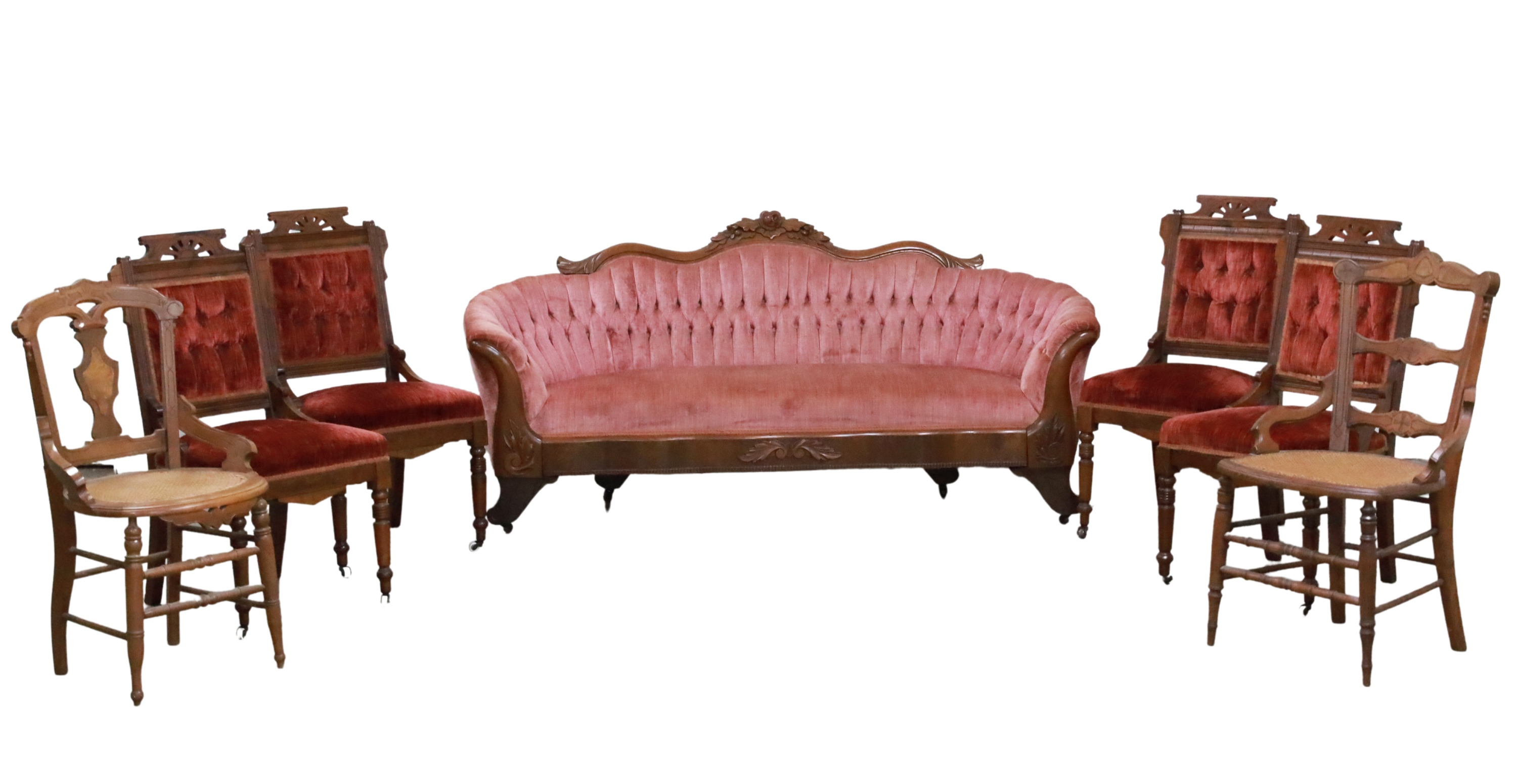 7 PCS. OF AMERICAN VICTORIAN WALNUT