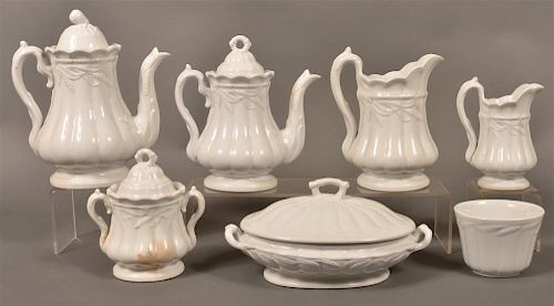 7 PCS. OF WHEAT PATTERN WHITE