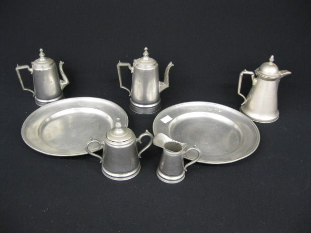7 pcs. Pewter;18th century plates
